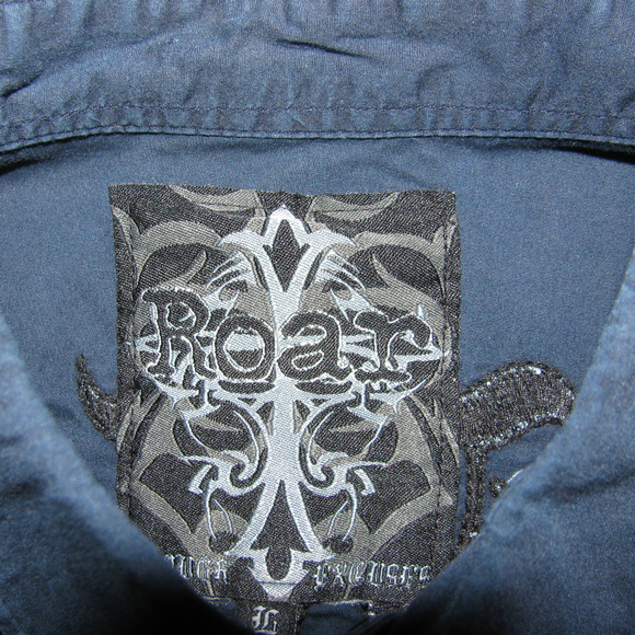 Roar Shirt Long Sleeve LARGE Mens Embroidered - Picture 3 of 7
